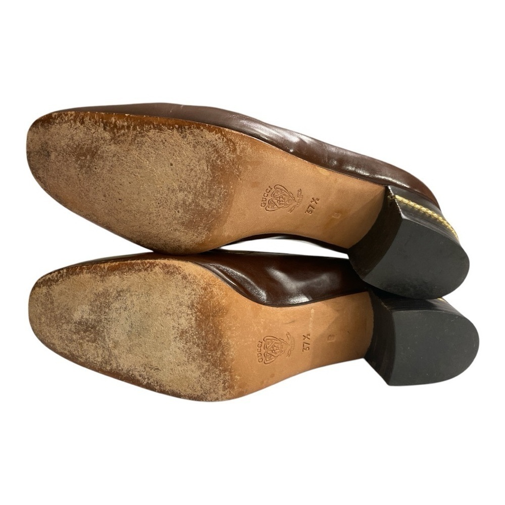 VTG Gucci Horsebit Womens Slip On Pumps Shoes Brown Leather Size 
(US 7.5) - Picture 6 of 10